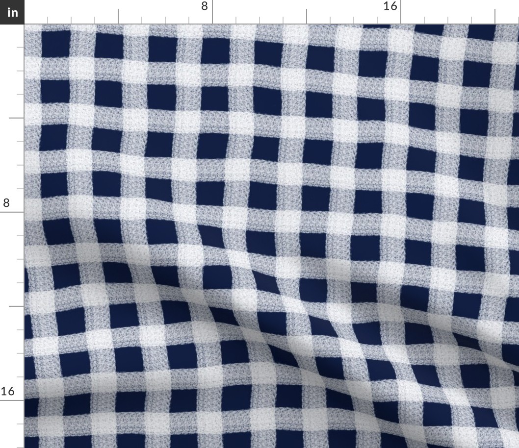 Large Midnight Blue Wonky Spring Gingham