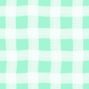 Large Mint Wonky Spring Gingham