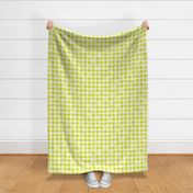 Large Rose Leaves on Chartreuse Wonky Gingham