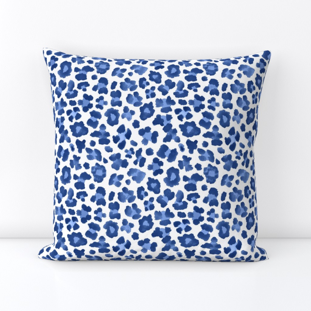 8" Navy and Blue Leopard Print