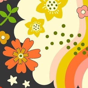 Cosmic flowering Wallpaper- BIGGER- more mushrooms 