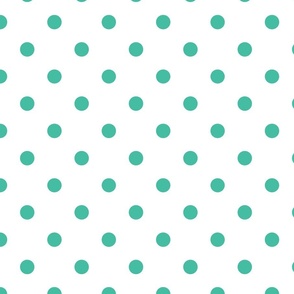White With Teal Polka Dots - Large (Bright Easter Collection)