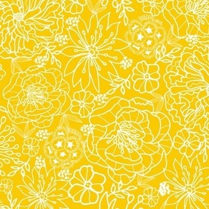 Yellow flower texture floral fabric design repeat pattern