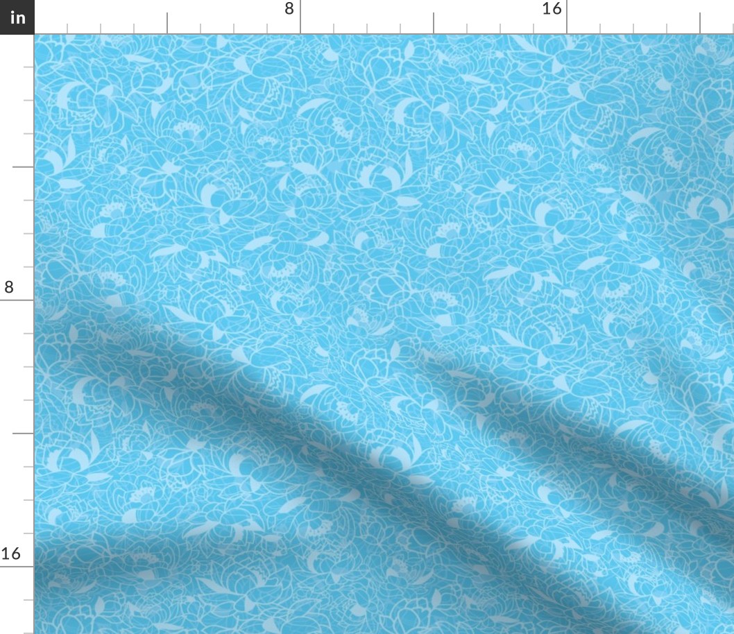 Blue floral texture fabric design repeat pattern