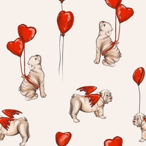 Sweet cupid pug on Valentines day 