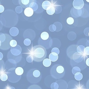 Large Sparkly Bokeh Pattern - Dusty Blue Color