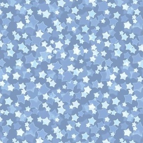 Small Starry Bokeh Pattern - Dusty Blue Color