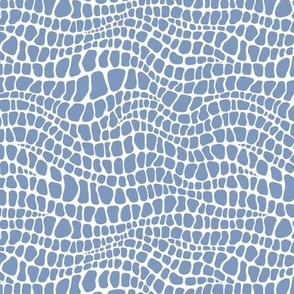 Alligator Pattern Pattern - Dusty Blue and White