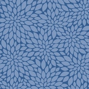 Dahlia Blossom Pattern - Dusty Blue and Lapis Blue