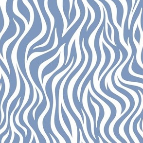 Zebra Stripe Pattern - Dusty Blue and White