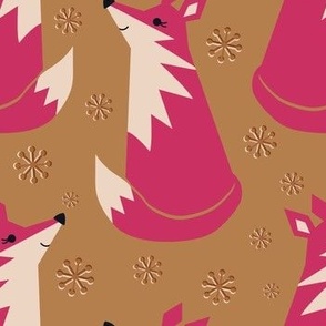 Happy Foxmas Pink Foxes