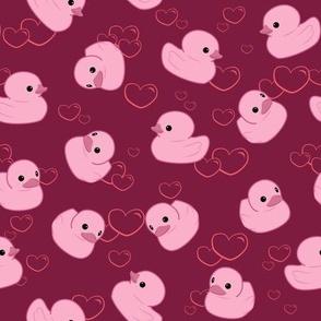 Pink toy duck love - M