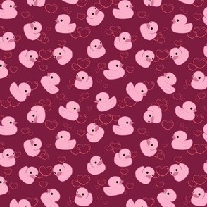 Pink toy duck love - S