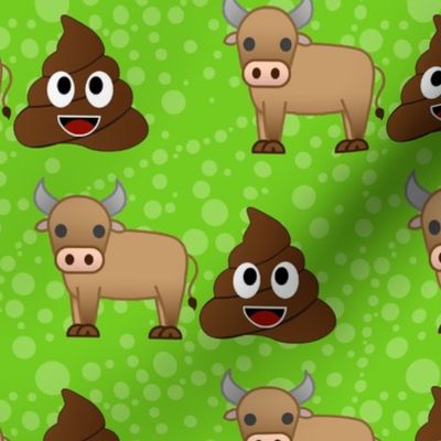 Large Scale Bull Shit Funny Sarcastic Bullshit Poop Emoji on Green