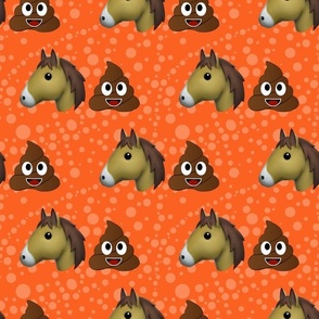 Large Scale Horse Shit Funny Sarcastic Horse Poop Emoji on Orange