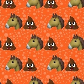 Medium Scale Horse Shit Funny Sarcastic Horse Poop Emoji on Orange