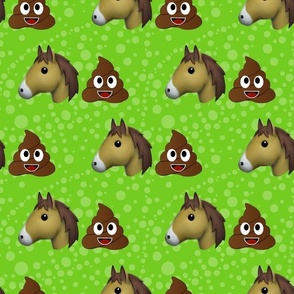 Large Scale Horse Shit Funny Sarcastic Horse Poop Emoji on Green