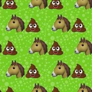 Medium Scale Horse Shit Funny Sarcastic Horse Poop Emoji on Green