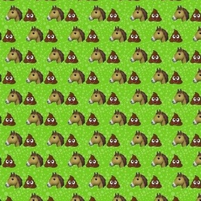 Small Scale Horse Shit Funny Sarcastic Horse Poop Emoji on Green