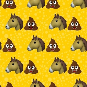 Large Scale Horse Shit Funny Sarcastic Horse Poop Emoji on yellow