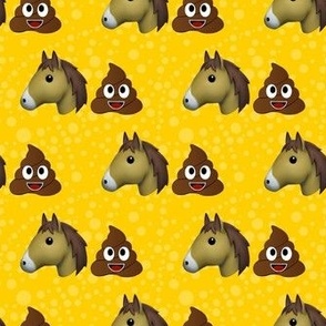 Medium Scale Horse Shit Funny Sarcastic Horse Poop Emoji on yellow
