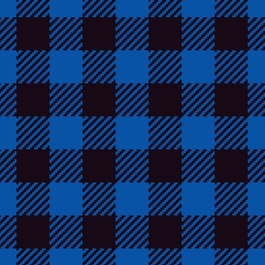 Gingham blue black large