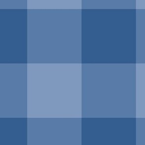 Extra Jumbo Gingham Pattern - Dusty Blue and Lapis Blue