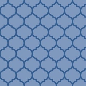 Moroccan Tile Pattern - Dusty Blue and Lapis Blue