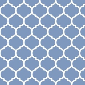 Moroccan Tile Pattern - Dusty Blue and White