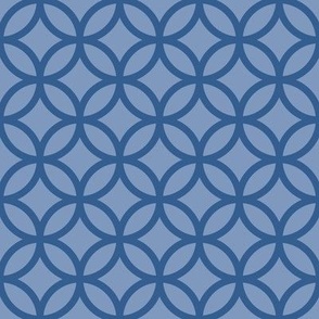 Interlocked Circles Pattern - Dusty Blue and Lapis Blue