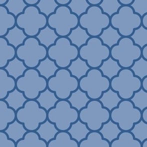 Quatrefoil Pattern - Dusty Blue and Lapis Blue