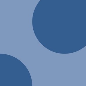 Jumbo Polka Dot Pattern - Dusty Blue and Lapis Blue
