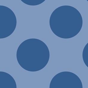 Large Polka Dot Pattern - Dusty Blue and Lapis Blue