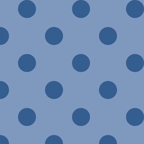 Big Polka Dot Pattern - Dusty Blue and Lapis Blue
