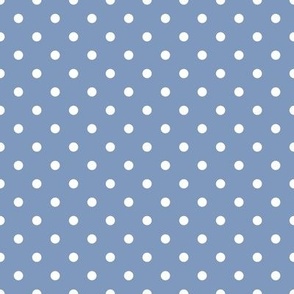 Small Polka Dot Pattern - Dusty Blue and White