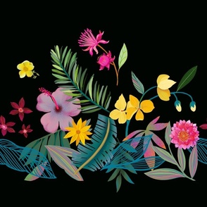 Floral Tropical Border