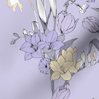 Floral ornament with freesia