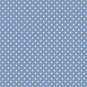 Tiny Polka Dot Pattern - Dusty Blue and White