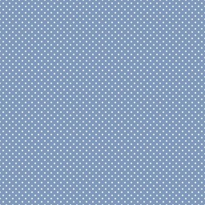 Micro Polka Dot Pattern - Dusty Blue and White