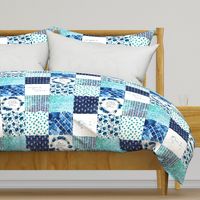 Oma//Blues - Wholecloth Cheater Quilt 