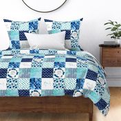 Oma//Blues - Wholecloth Cheater Quilt 