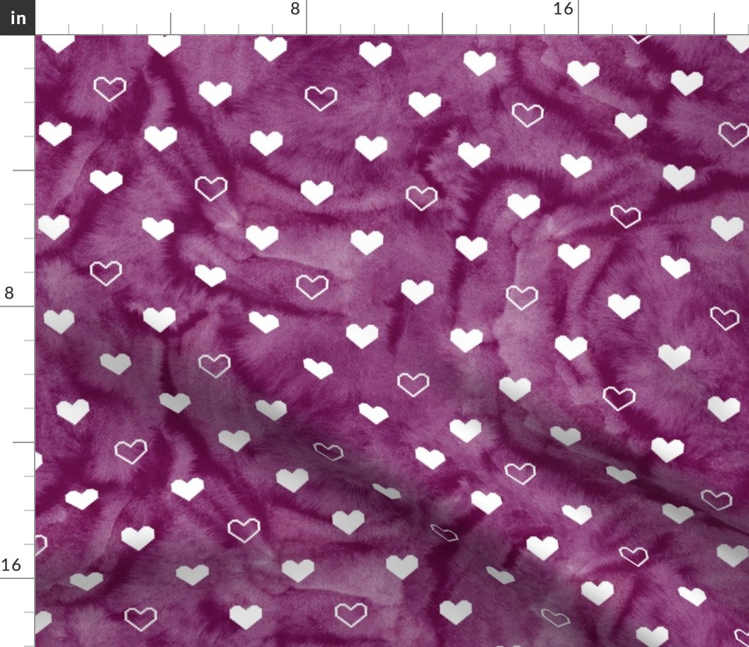 Pixel Hearts - Rose Ripple Ink