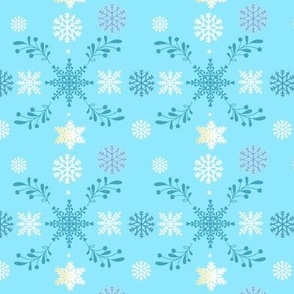 Blue Christmas Snowflakes