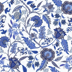 Chinoiserie Jacobean Blue large