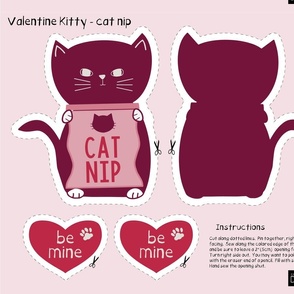 Valentine Kitty cat nip - cut and sew
