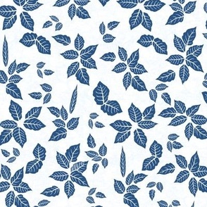 Victorian Garden Foliage Aegean Blue on Pale Blue