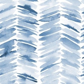 Denim blue boho herringbone - watercolor painted brush strokes chevron - modern arrows a748-14