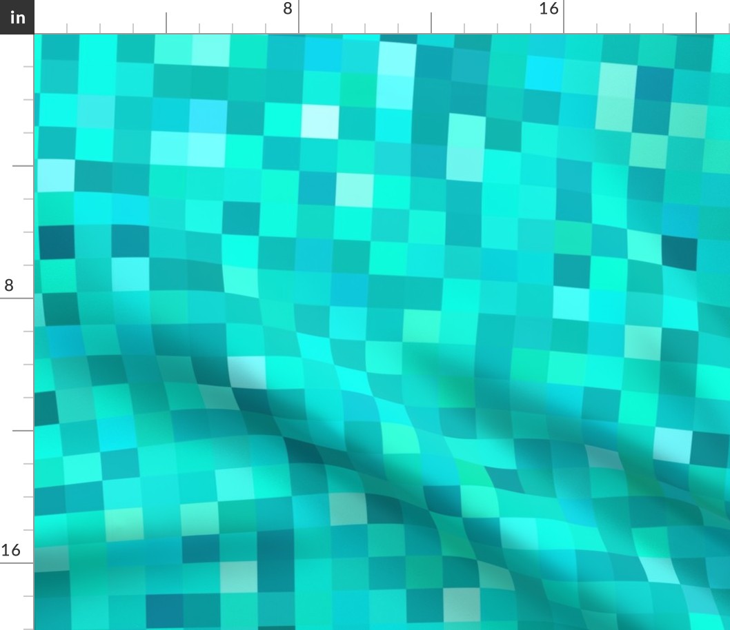 turquoise pixelsquares, 1" squares