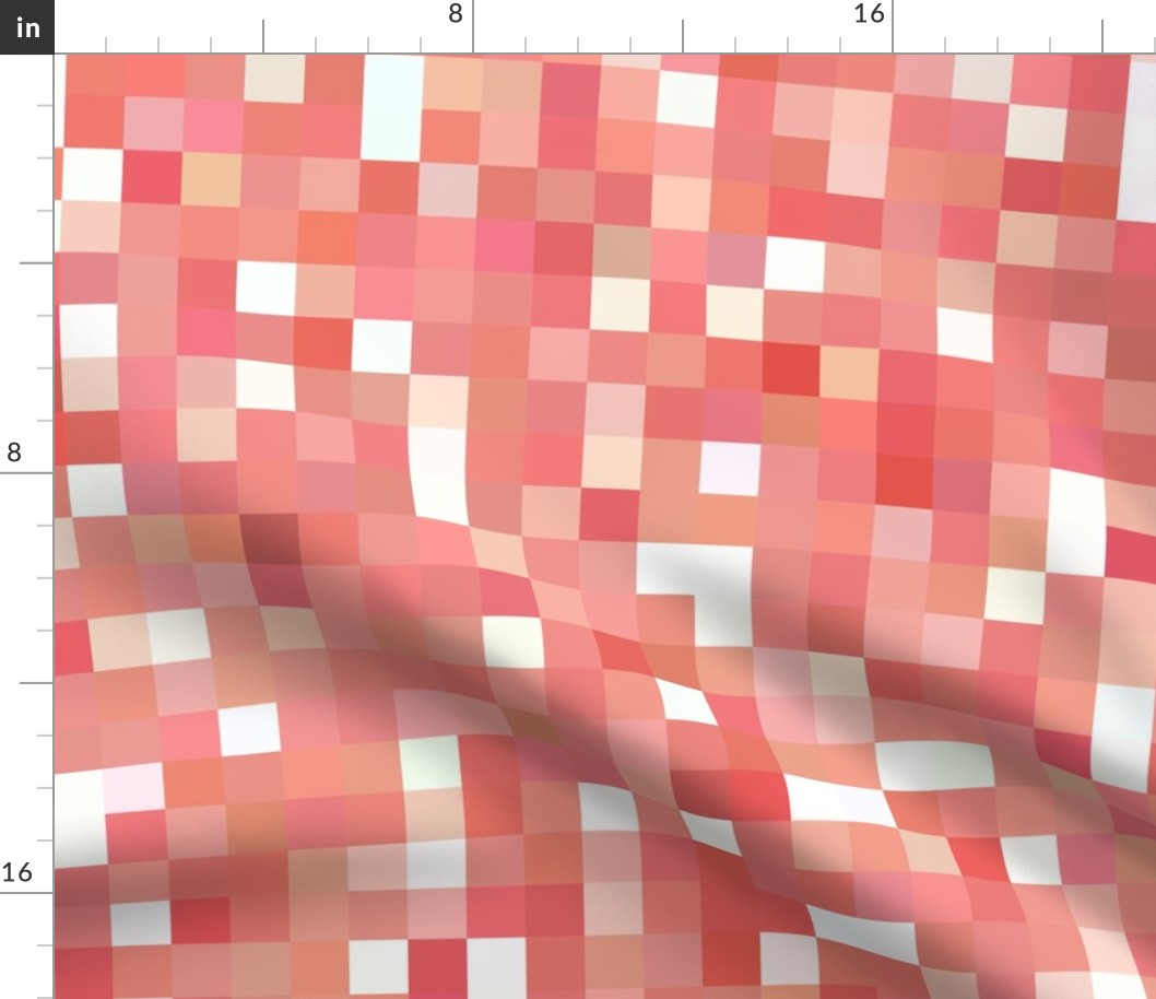 coral gemstone pixelsquares, 1" squares