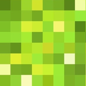 peridot green pixelsquares, 1" squares